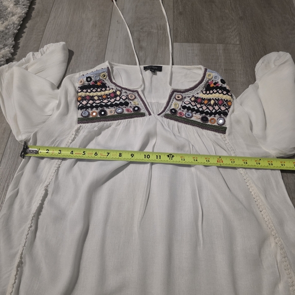 Lord & Taylor Blouse with Multicolor Embroidery Bohemian - Picture 10 of 13